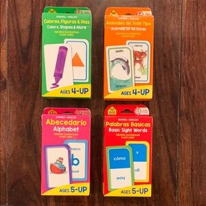 Bilingual Spanish English Flash Cards Set - Colors, Animals, Alphabet, Words